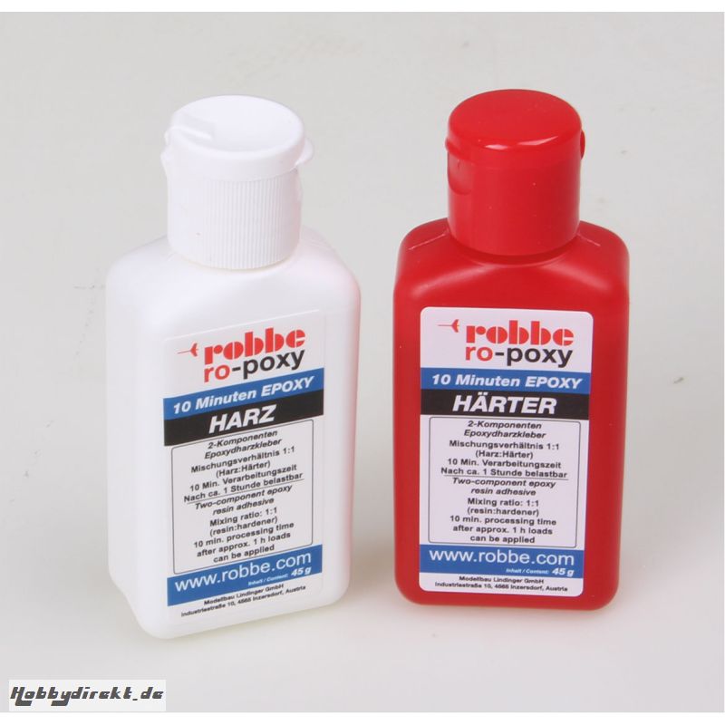 RO-POXY 10 MINUTEN EPOXYDHARZKLEBER 90G JE 45G HARZ+H?RTER Robbe 50603