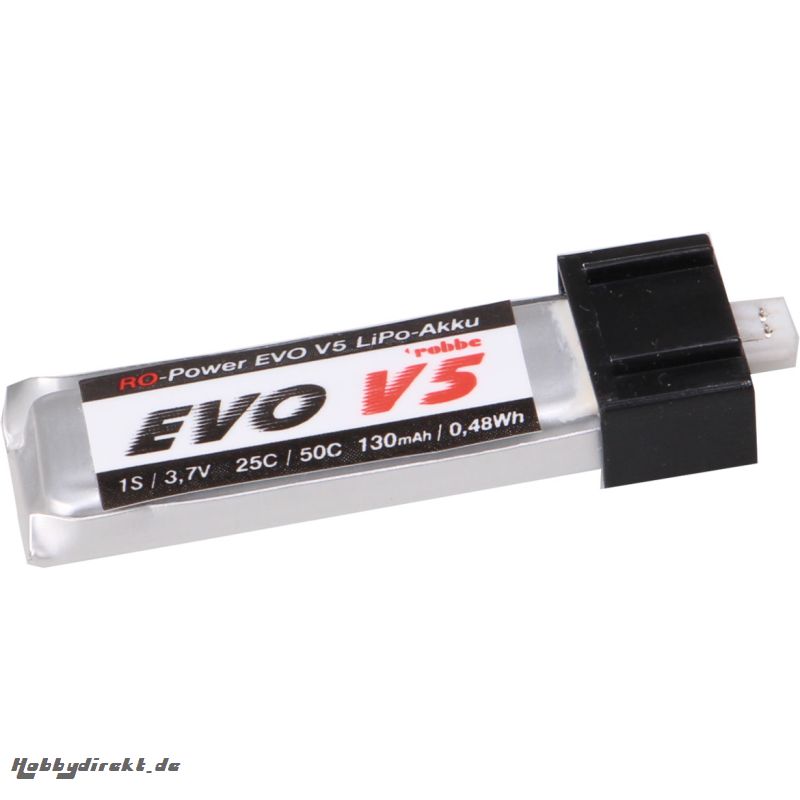 RO-POWER EVO V5 25(50)C 3,7 VOLT 1S 130MAH MIT ULTRA MICRO STECKER (UMX/JST 1.25) LIPO AKKU Robbe 6505