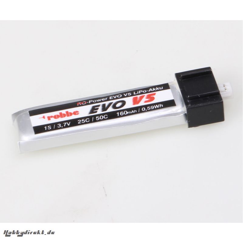 RO-POWER EVO V5 25(50)C 3,7 VOLT 1S 160MAH MIT ULTRA MICRO STECKER (UMX/JST 1.25) LIPO AKKU Robbe 6506