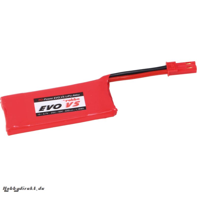 RO-POWER EVO V5 25(50)C 3,7 VOLT 1S 320MAH MIT JST STECKER LIPO AKKU Robbe 6515