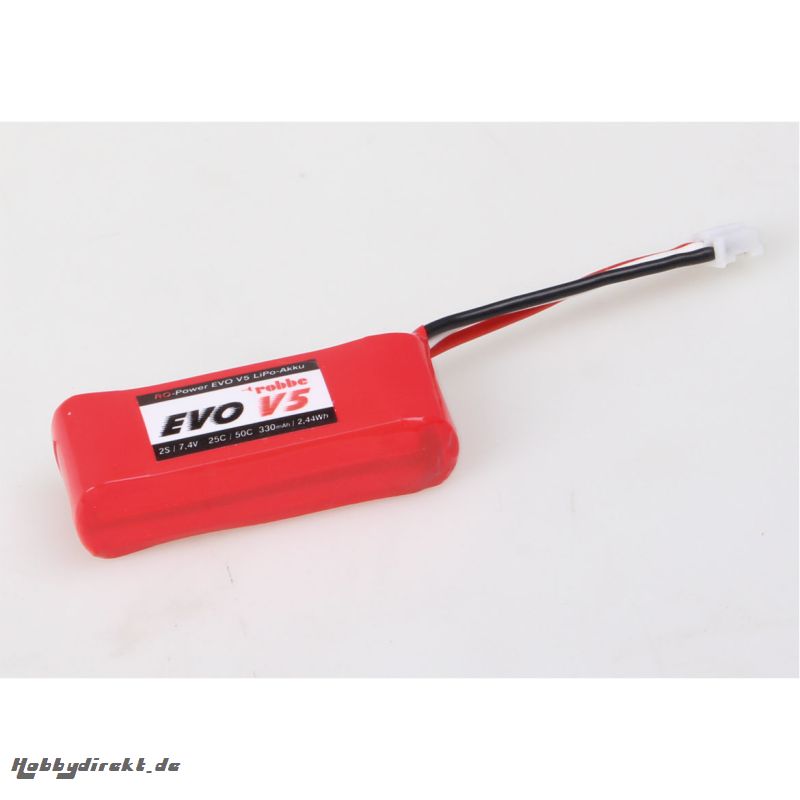 RO-POWER EVO V5 25(50)C 7,4 VOLT 2S 330MAH MIT UMX STECKER LIPO AKKU Robbe 6519