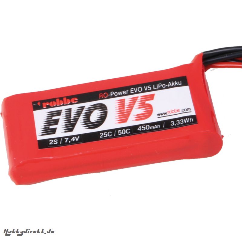 RO-POWER EVO V5 25(50)C 7,4 VOLT 2S 450MAH LIPO AKKU Robbe 6520