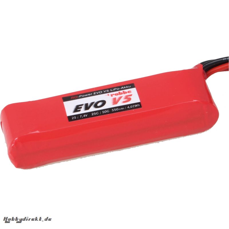 RO-POWER EVO V5 25(50)C 7,4 VOLT 2S 550MAH LIPO AKKU Robbe 6524