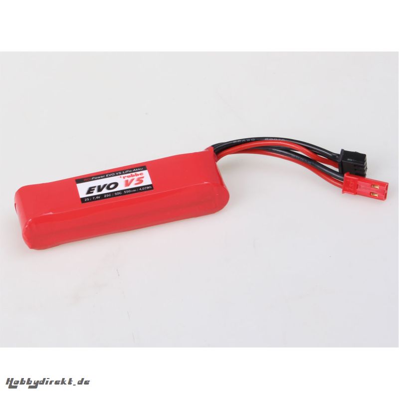 RO-POWER EVO V5 25(50)C 7,4 VOLT 2S 550MAH LIPO AKKU Robbe 6524