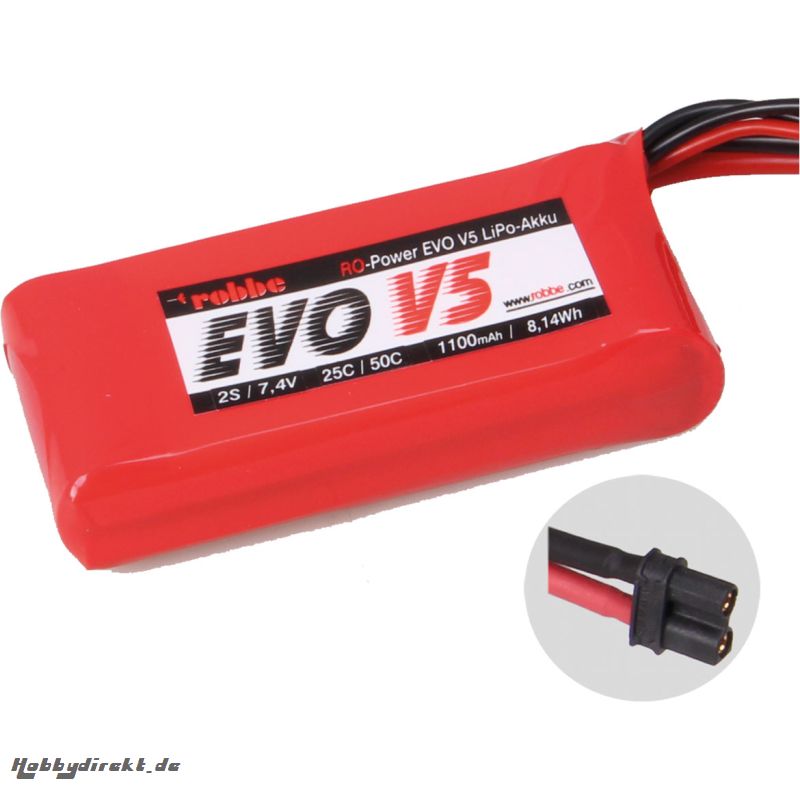 RO-POWER EVO V5 25(50)C 7,4 VOLT 2S 1100MAH LIPO AKKU Robbe 6528