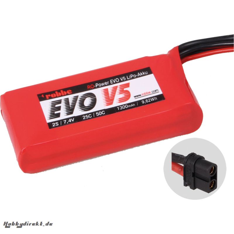 RO-POWER EVO V5 25(50)C 7,4 VOLT 2S 1300MAH LIPO AKKU Robbe 6531