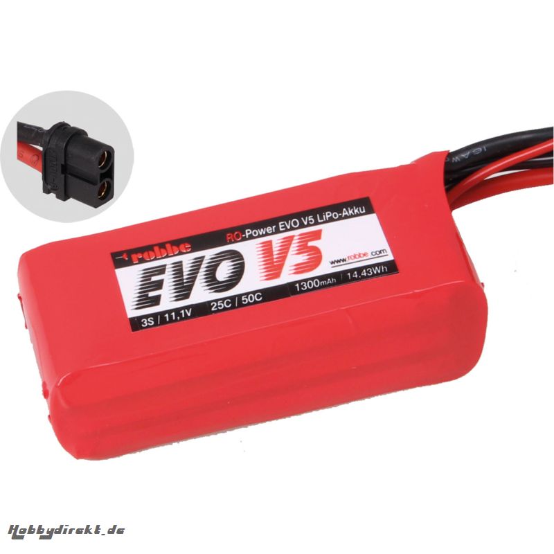 RO-POWER EVO V5 25(50)C 11,1 VOLT 3S 1300MAH LIPO AKKU Robbe 6532