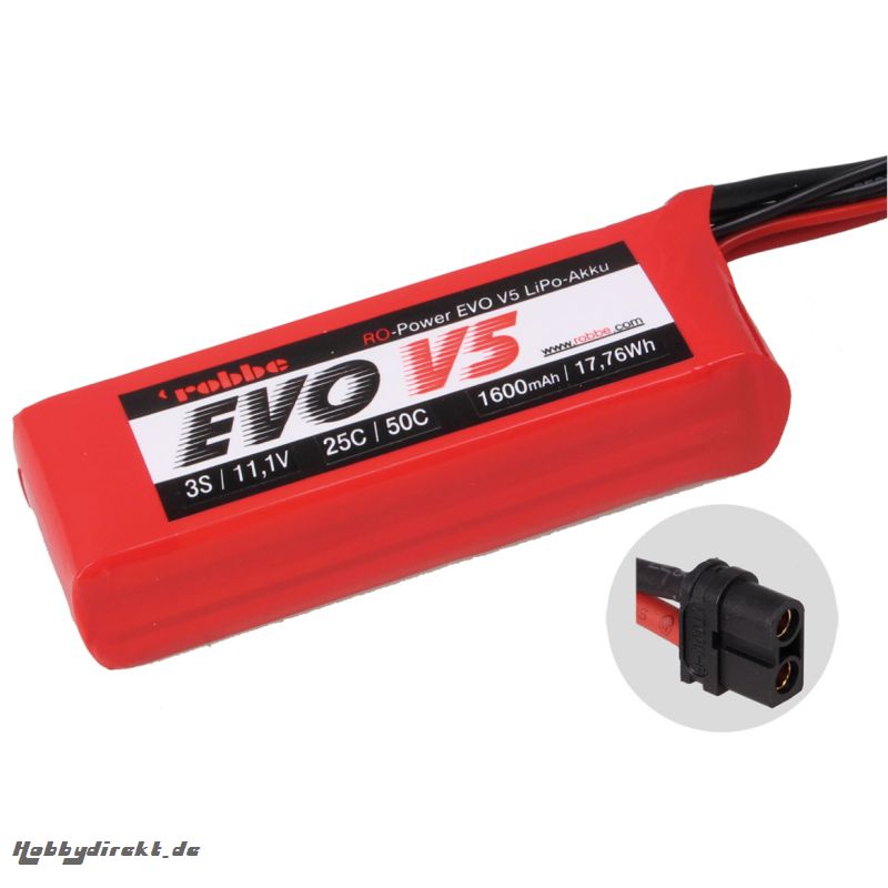 RO-POWER EVO V5 25(50)C 11,1 VOLT 3S 1600MAH LIPO AKKU Robbe 6534