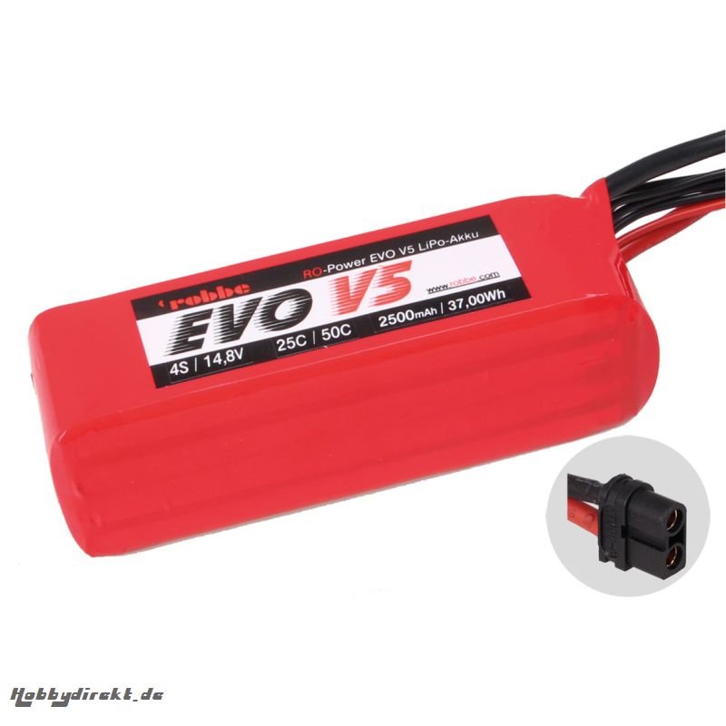 RO-POWER EVO V5 25(50)C 14,8 VOLT 4S 2500MAH LIPO AKKU Robbe 6539