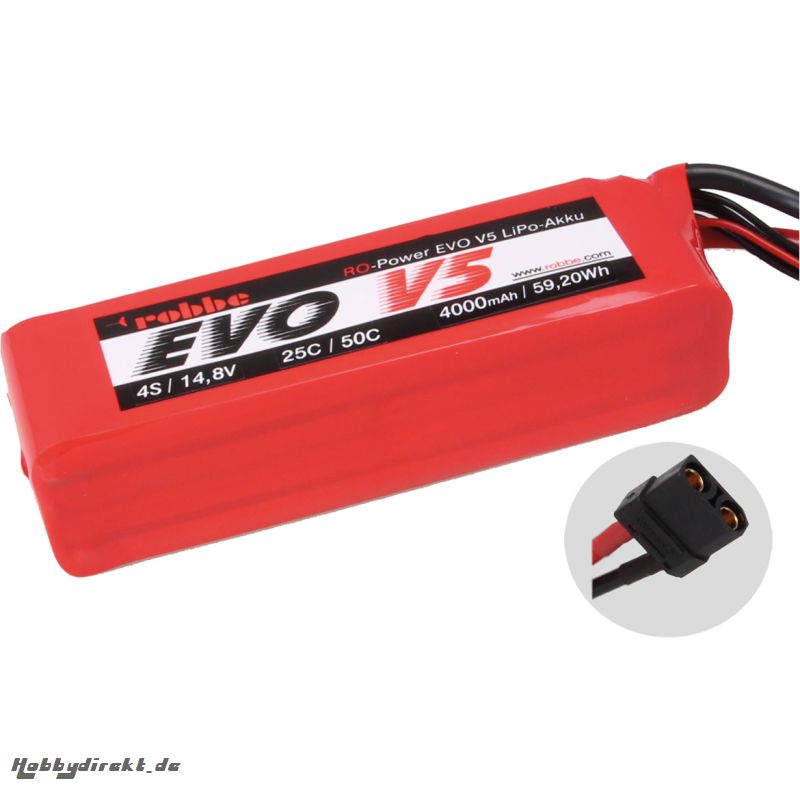 RO-POWER EVO V5 25(50)C 14,8 VOLT 4S 4000MAH LIPO AKKU Robbe 6544