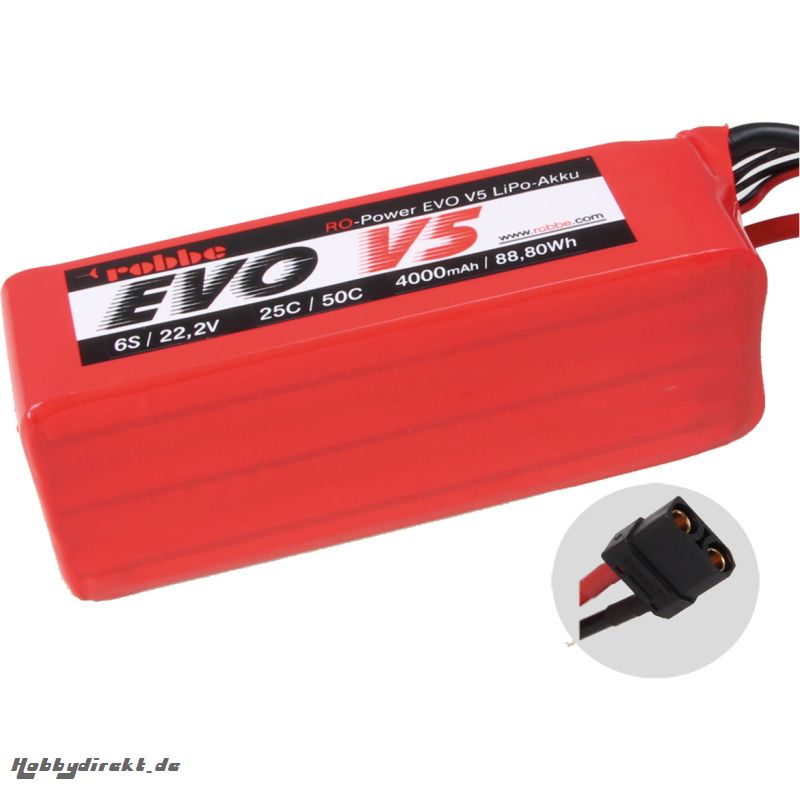 RO-POWER EVO V5 25(50)C 22,2 VOLT 6S 4000MAH LIPO AKKU Robbe 6545