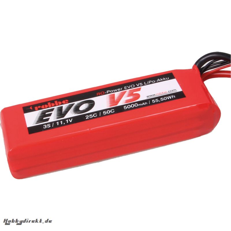 RO-POWER EVO V5 25(50)C 11,1 VOLT 3S 5000MAH LIPO AKKU Robbe 6546