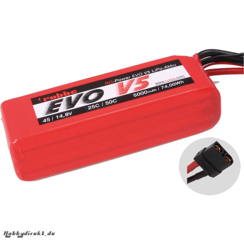 RO-POWER EVO V5 25(50)C 14,8 VOLT 4S 5000MAH LIPO AKKU Robbe 6547