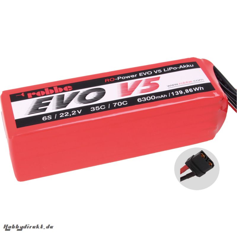 RO-POWER EVO V5 35(70)C 22,2 VOLT 6S 6300MAH LIPO AKKU Robbe 6581