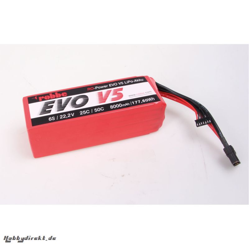 RO-POWER EVO V5 25(50)C 22,2 VOLT 6S 8000MAH LIPO AKKU Robbe 6583