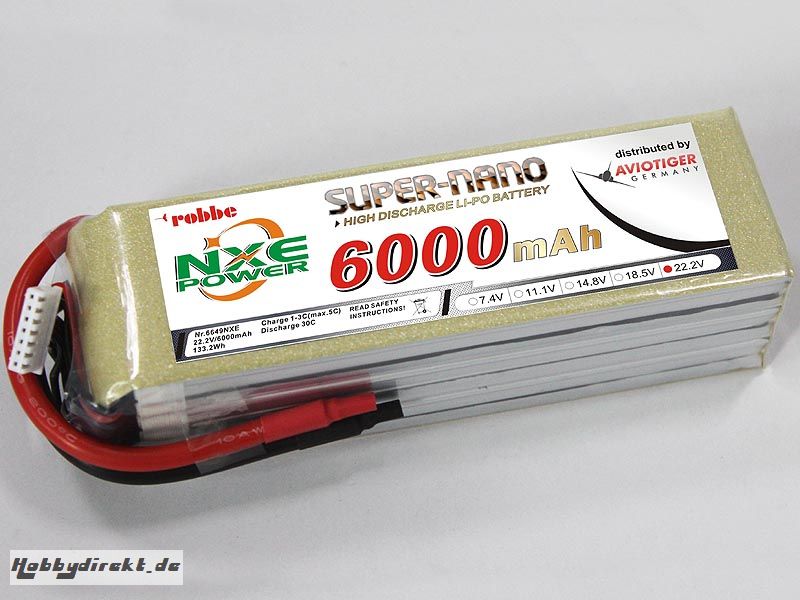 LiPo Akku robbe NXE-Power Evo 6S6000/30C Robbe 6649NXE