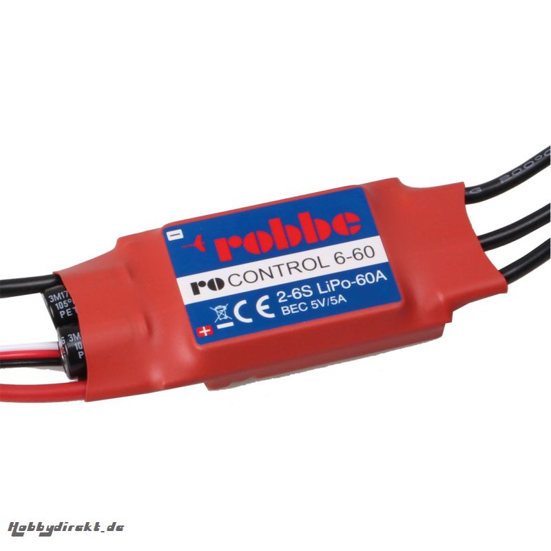 RO-CONTROL 6-60 2-6S -60(80)A BRUSHLESS REGLER 5V/5A SCHALT-BEC Robbe 8711