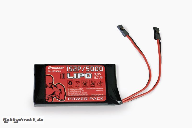 Senderakku LiPo 1S2P/5000 3,8 V TX 21Wh Graupner BT8083