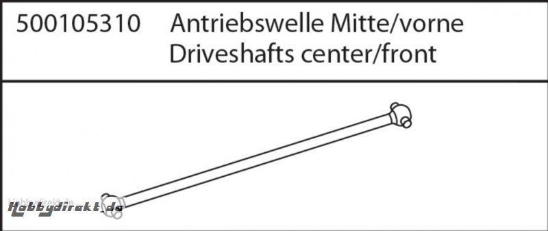 X10NB/NT Antriebswelle Mitte vorne Carson 105310 500105310