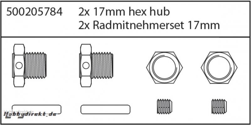 X8 Specter Radmitnehmerset 17mm (2) Carson 205784 500205784