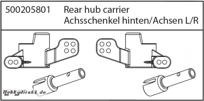 X8 Specter Achsschenkel hinten + Achsen Carson 205801 500205801