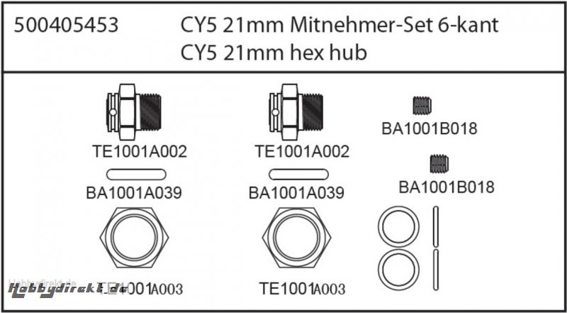 CY5 Mitnehmer-Set Carson 405453 500405453