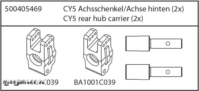 CY5 Achsschenkel Achse, hinten 2 Stück Carson 405469 500405469