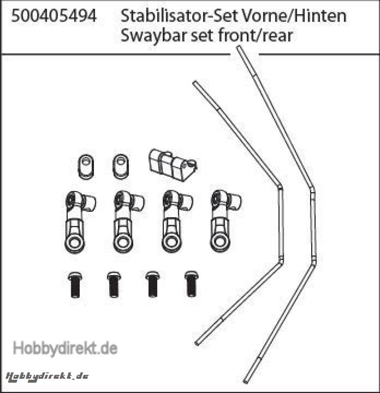 X10ET-XL Stabilisator-Set vo/hi Carson 405494 500405494