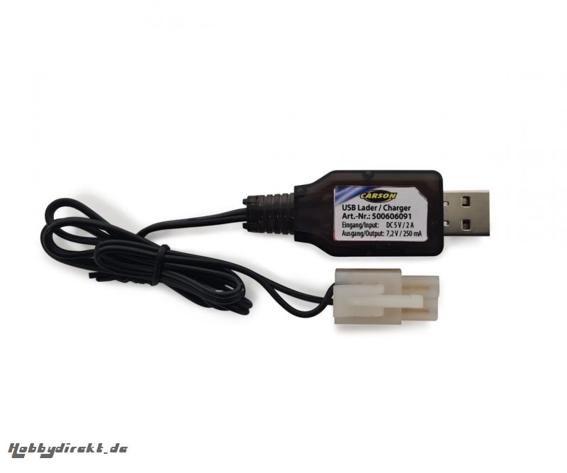 USB Lader 7,2V 250mAh NiMH Tamiya Steck. Carson 606091 500606091