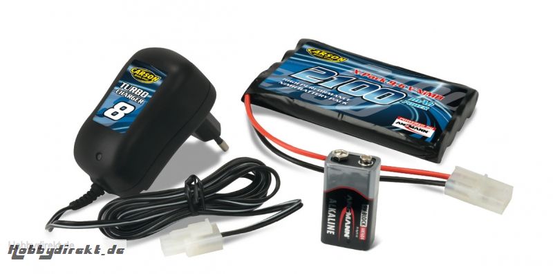 FD Schnell-Ladeset mit 9,6V/2100mAh + 9V Carson 607010 500607010