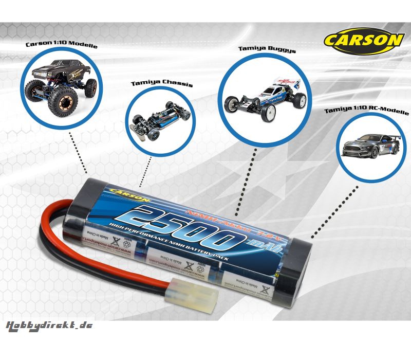 Akku Racing Pack 7,2V/2500mAh NiMH Carson 608212 500608212