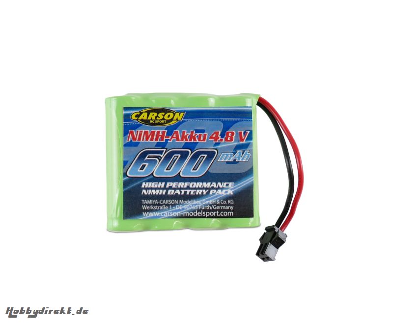 Ersatzakku NIMH 4,8V 600MAH JST Stecker Carson 608219 500608219