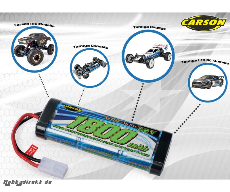 7,2V/1800mAh NiMH Race Akku TAM Carson 608221 500608221