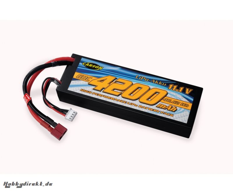 11,1V/4200mAh 60C LiPO Ra.Akku T-Pl. HC Carson 608235 500608235