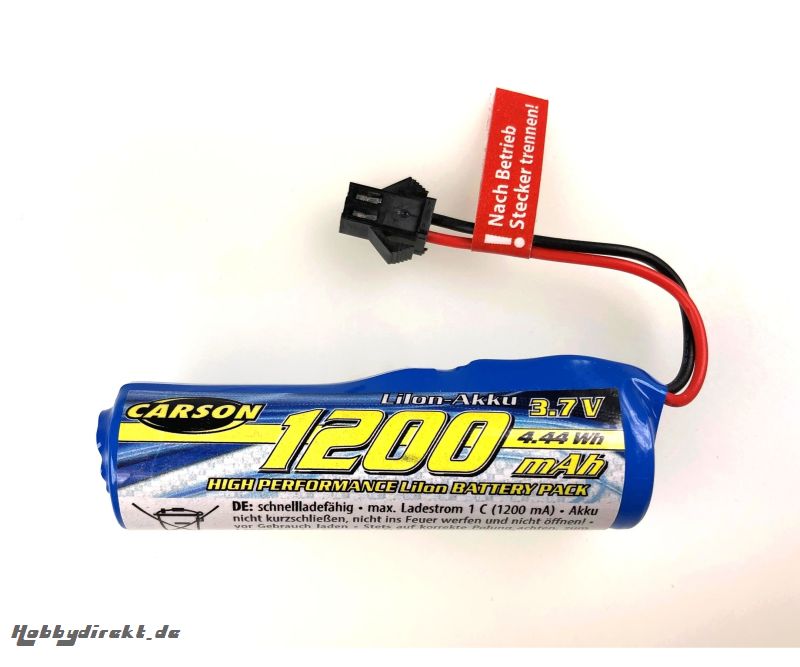 3,7V/1200mAh LiION Akku : 500404222 JST Carson 608252 500608252