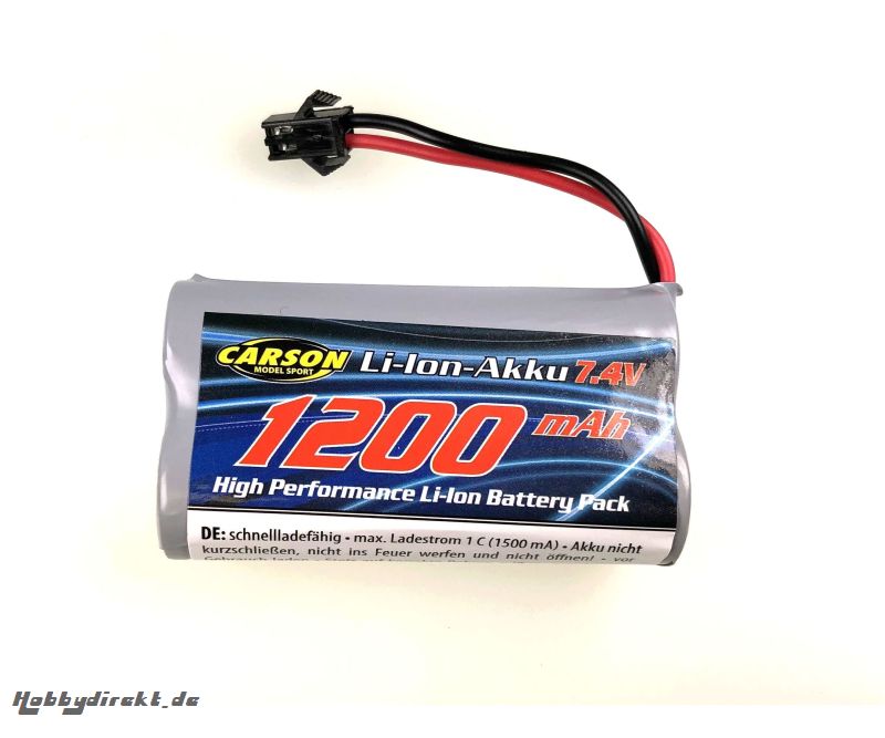 7,4V/1200mAh LiION Akku : 500404127 JST Carson 608253 500608253