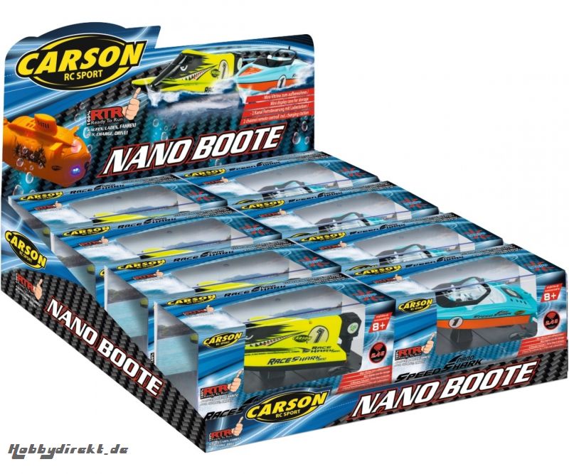 Nano Boote 8er Display 4-fach sortiert Carson 709023 500709023