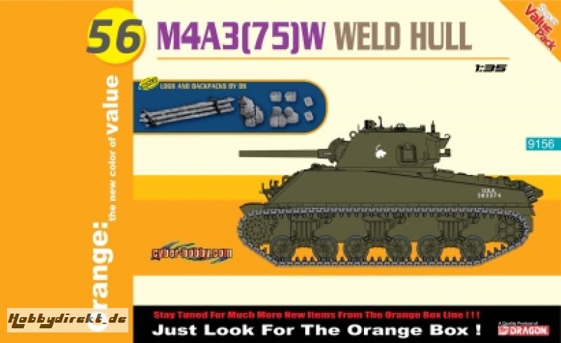 1:35 M4A3 (75)W Welded Hull Carson 729156 500729156