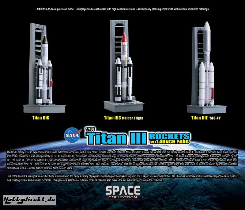 1:400 Titan Rockets w/Launch Pads Carson 756395 500756395