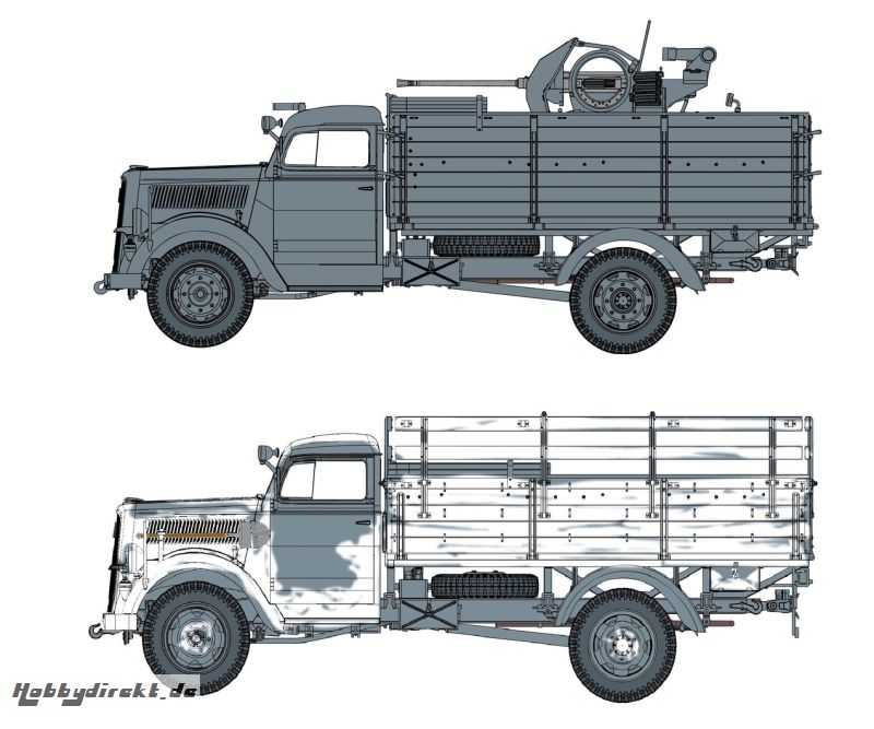 1:35 German 3t 4x2 Truck w/2cm FlaK 38 Carson 776828 500776828