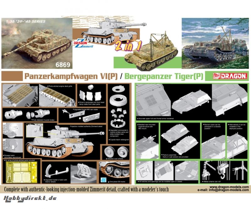 1:35 PanzerkpfwVI(P)/BergepanzerTiger(P) Carson 776869 500776869