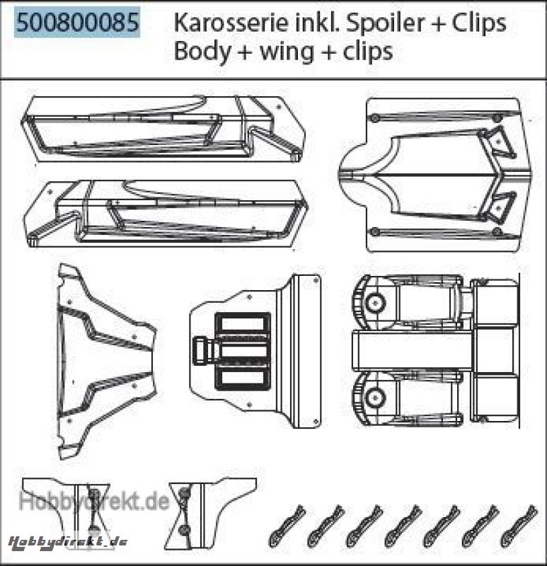 Karosserieteile + Clips Desert Warrior Carson 800085 500800085