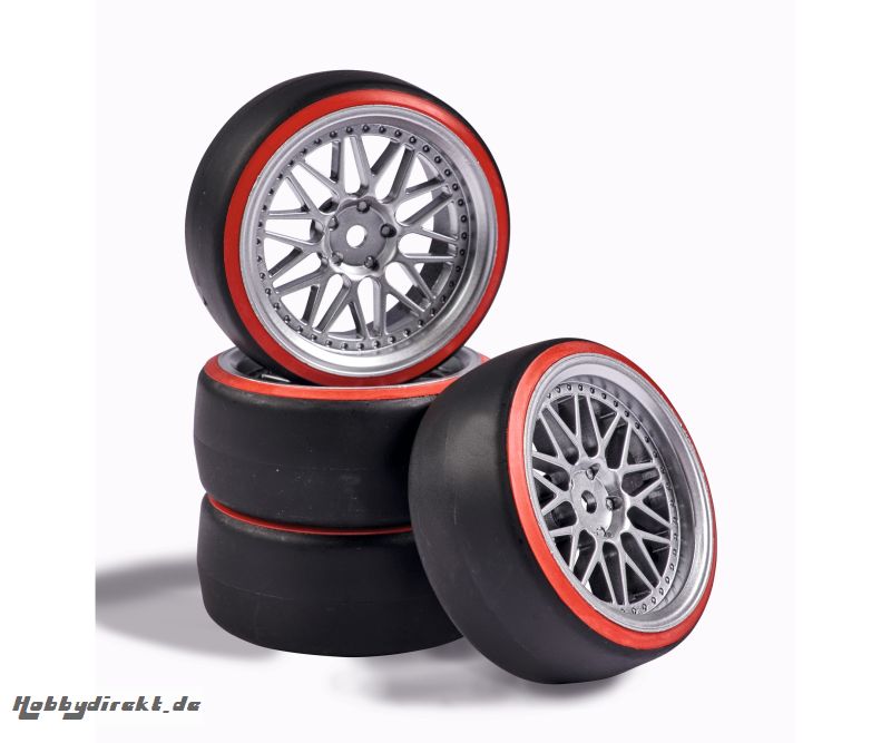 1:10 Räderset Drift (4) silber/rot Carson 900156 500900156