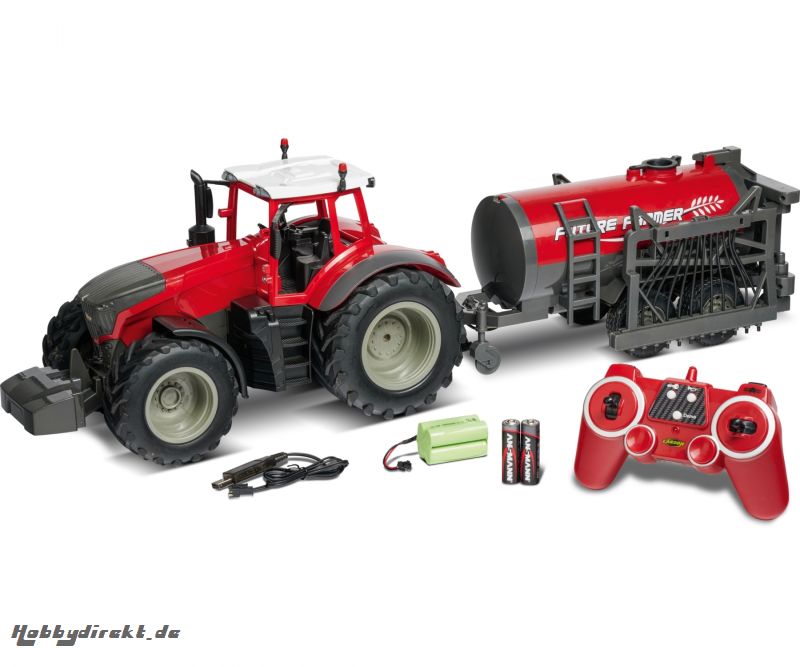 1:16 RC Traktor m.Tankwag.2.4G 100% rot Carson 907345 500907345