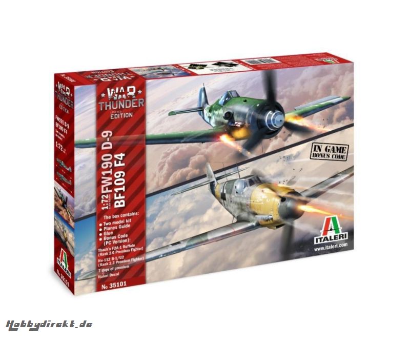 1:72 BF109 F-4 and FW 190 D9 War Thunder Carson 35101 510035101