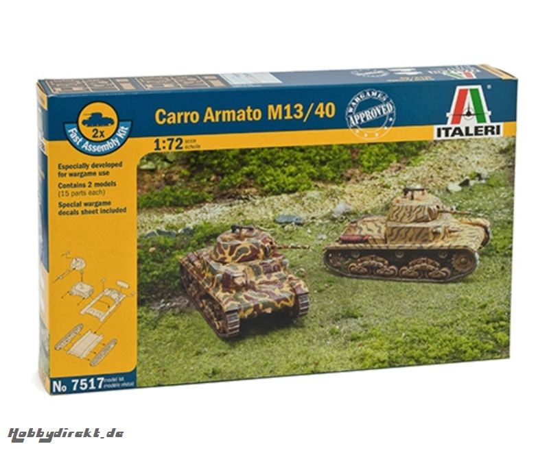 1:72 Panzer M13/40, 2 pcs Carson 107517 510107517