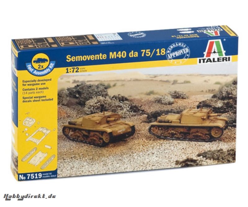 1:72 Semovente M40 da 75/18, 2 pcs Carson 107519 510107519