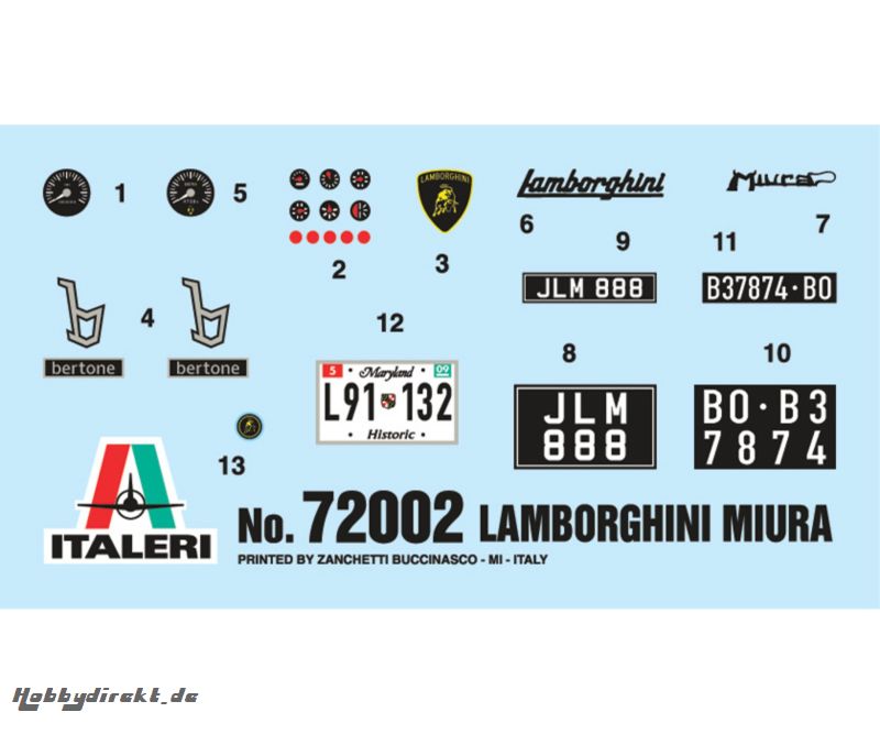 1:24 Lamborghini Miura Model Set Carson 172002 510172002