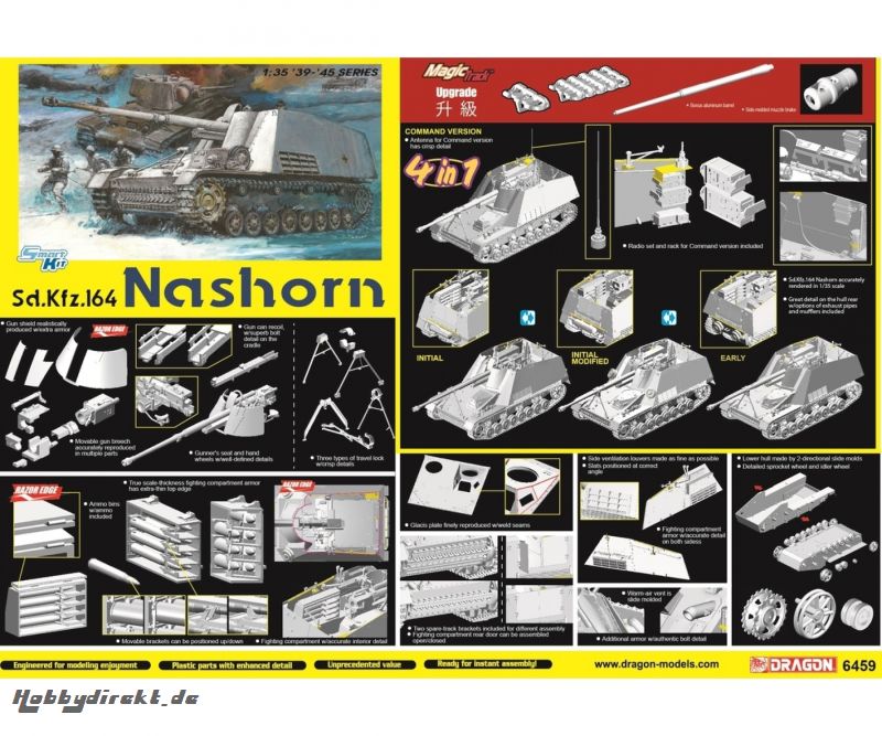 1:35 Sd.Kfz.164 Nashorn (4 in 1) Carson 6459 540006459