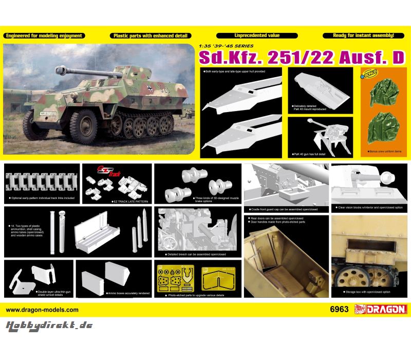 1:35 Sd.Kfz.251/22 Ausf.D w/7.5cm PaK 40 Carson 6963 540006963